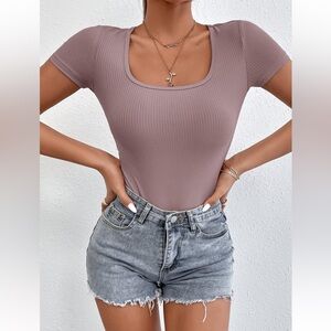 (NWT) Lavender/Dusty Purple Ribbed Bodysuit (One Size)